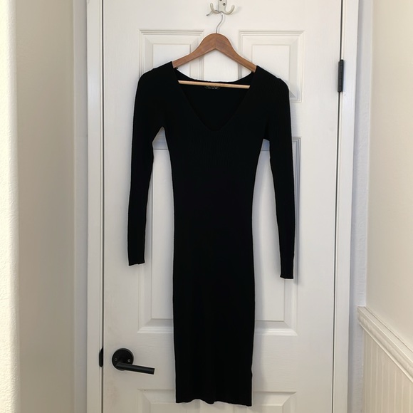 Black Sweater Midi Dress - Picture 4 of 7